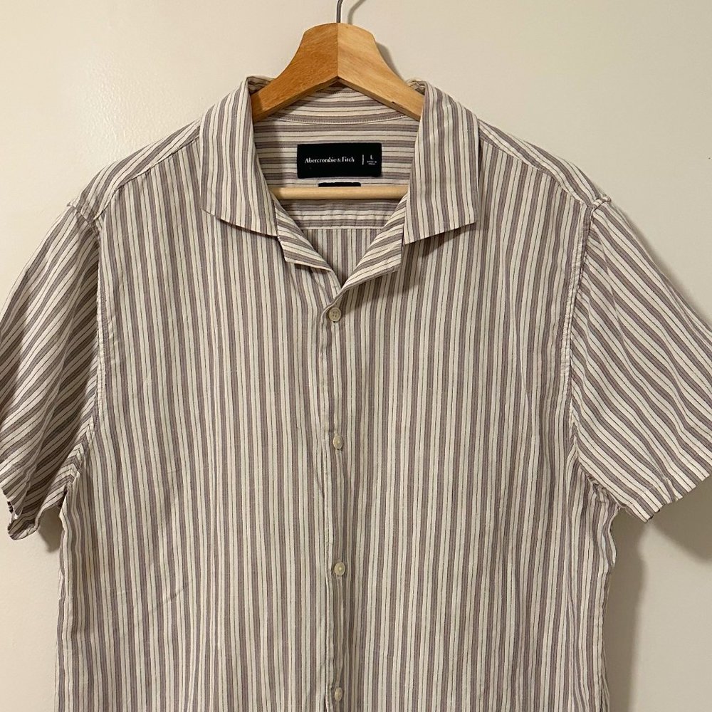 Abercrombie Linen Blend Camp Collar Shirt
